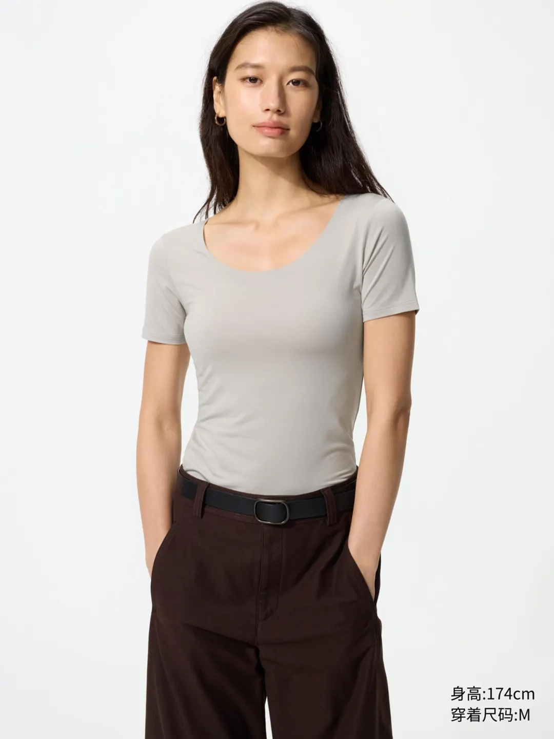 Футболка HEATTECH с U-образным вырезом, Uniqlo