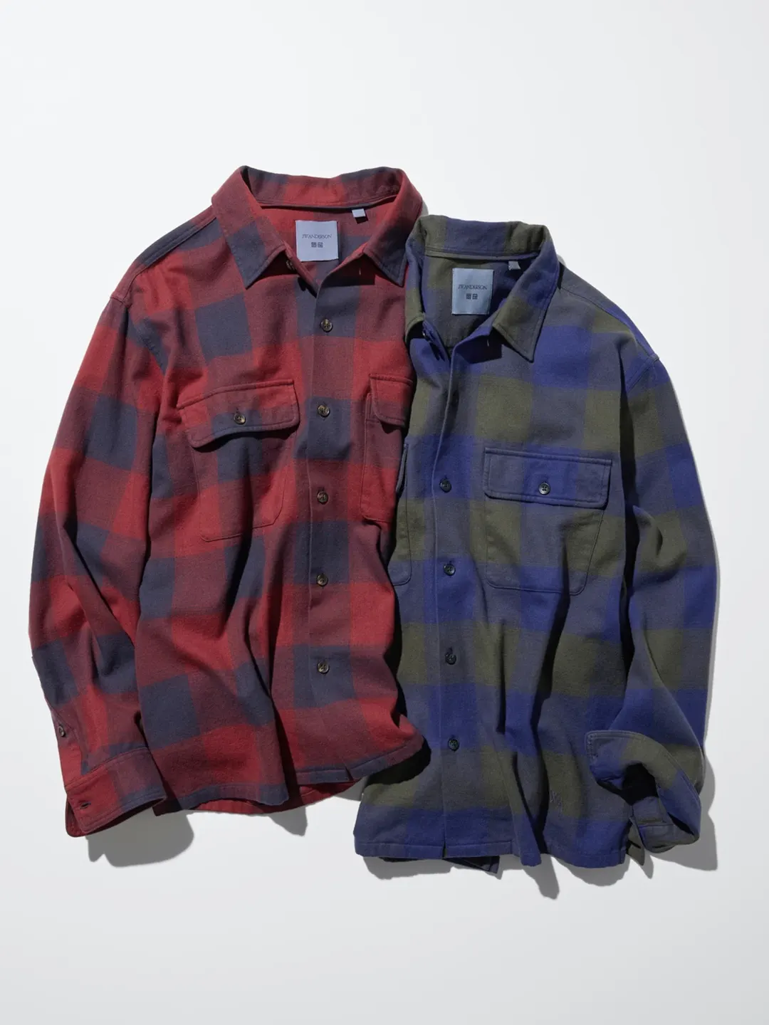 Фланелевая рубашка в клетку с двумя карманами, Uniqlo