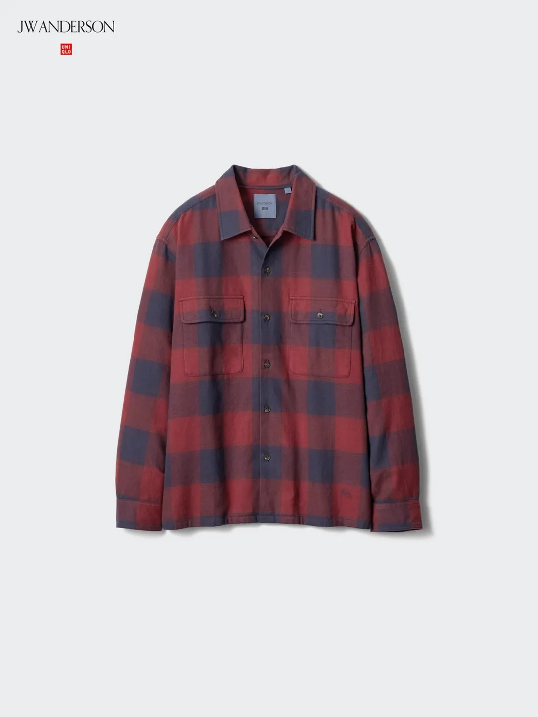 Фланелевая рубашка в клетку с двумя карманами, Uniqlo