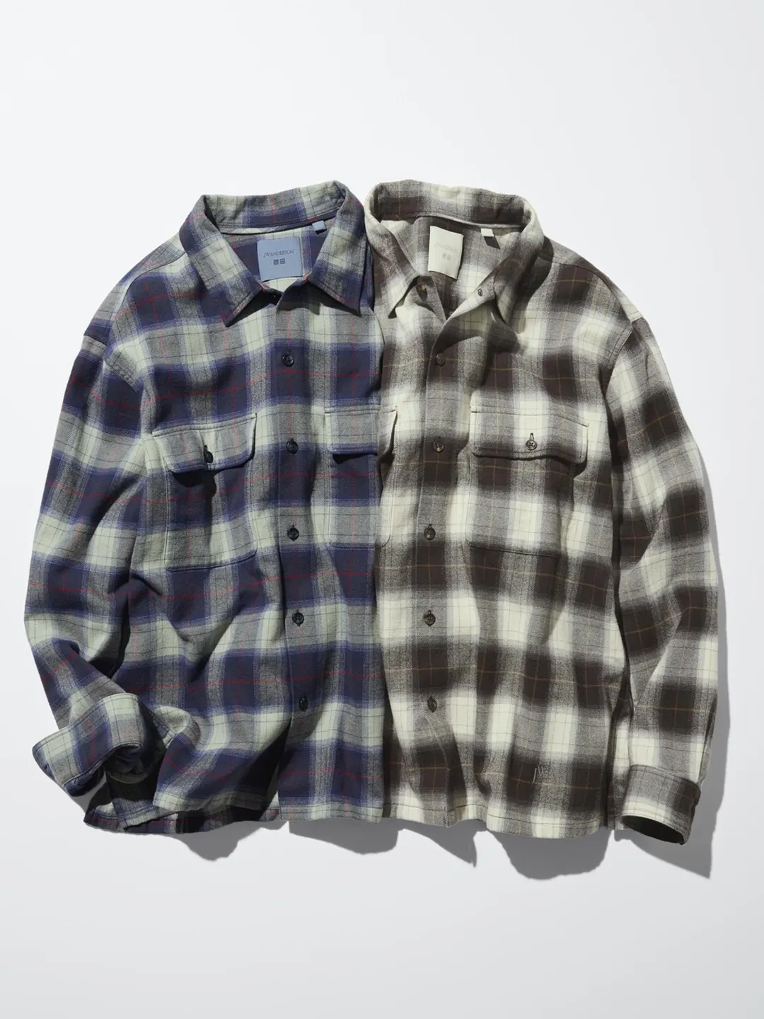 Фланелевая рубашка в клетку с двумя карманами, Uniqlo