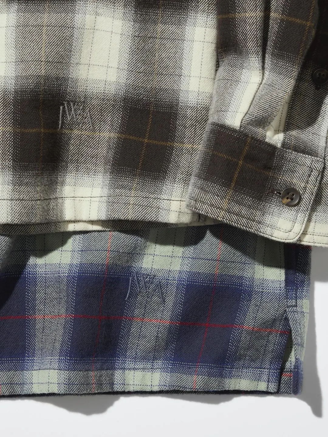Фланелевая рубашка в клетку с двумя карманами, Uniqlo