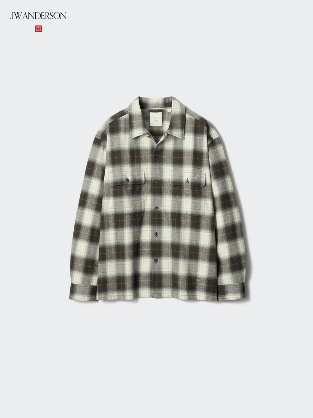 Фланелевая рубашка в клетку с двумя карманами, Uniqlo