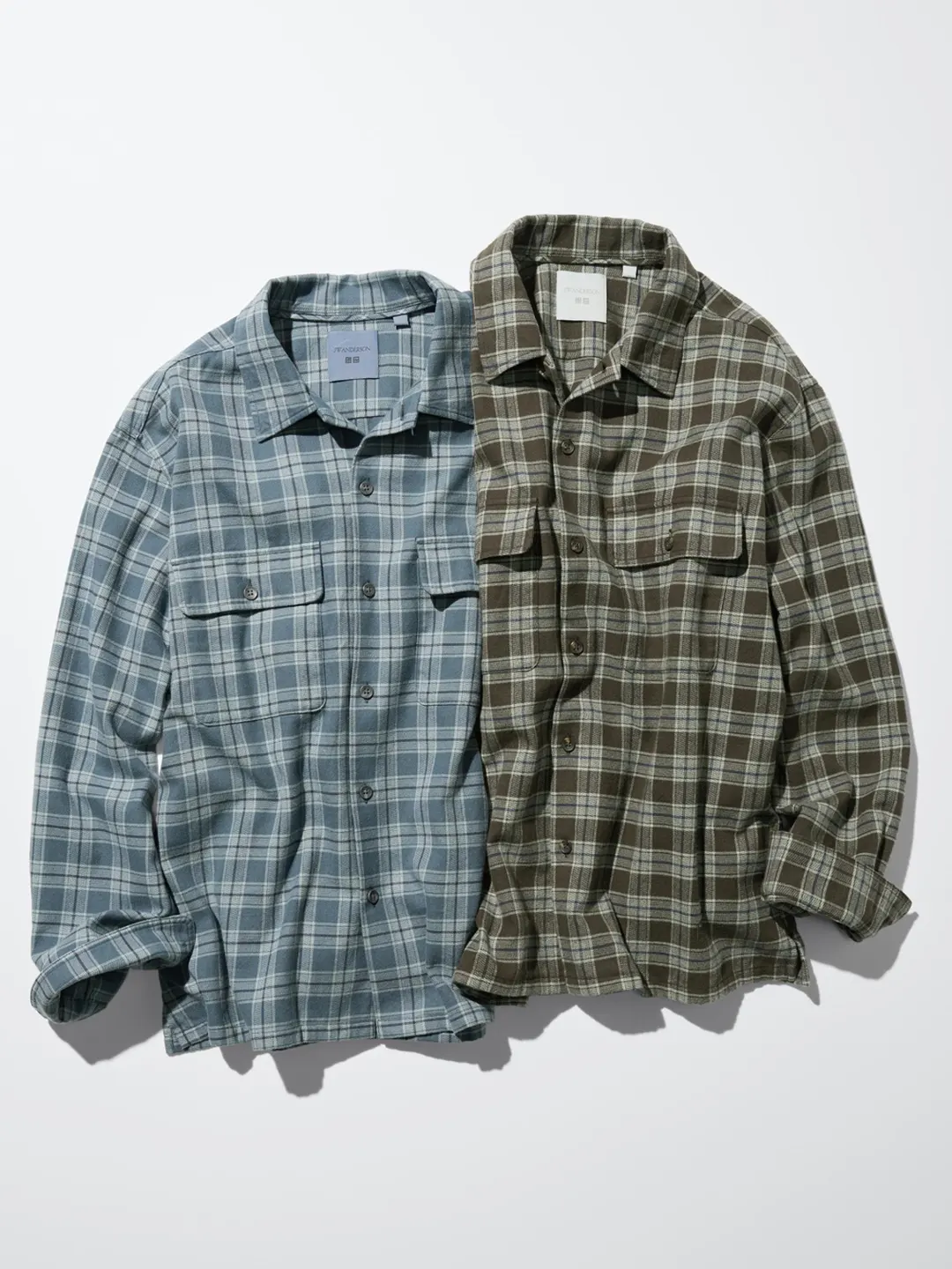 Фланелевая рубашка в клетку с двумя карманами, Uniqlo
