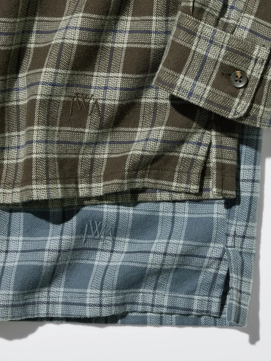 Фланелевая рубашка в клетку с двумя карманами, Uniqlo
