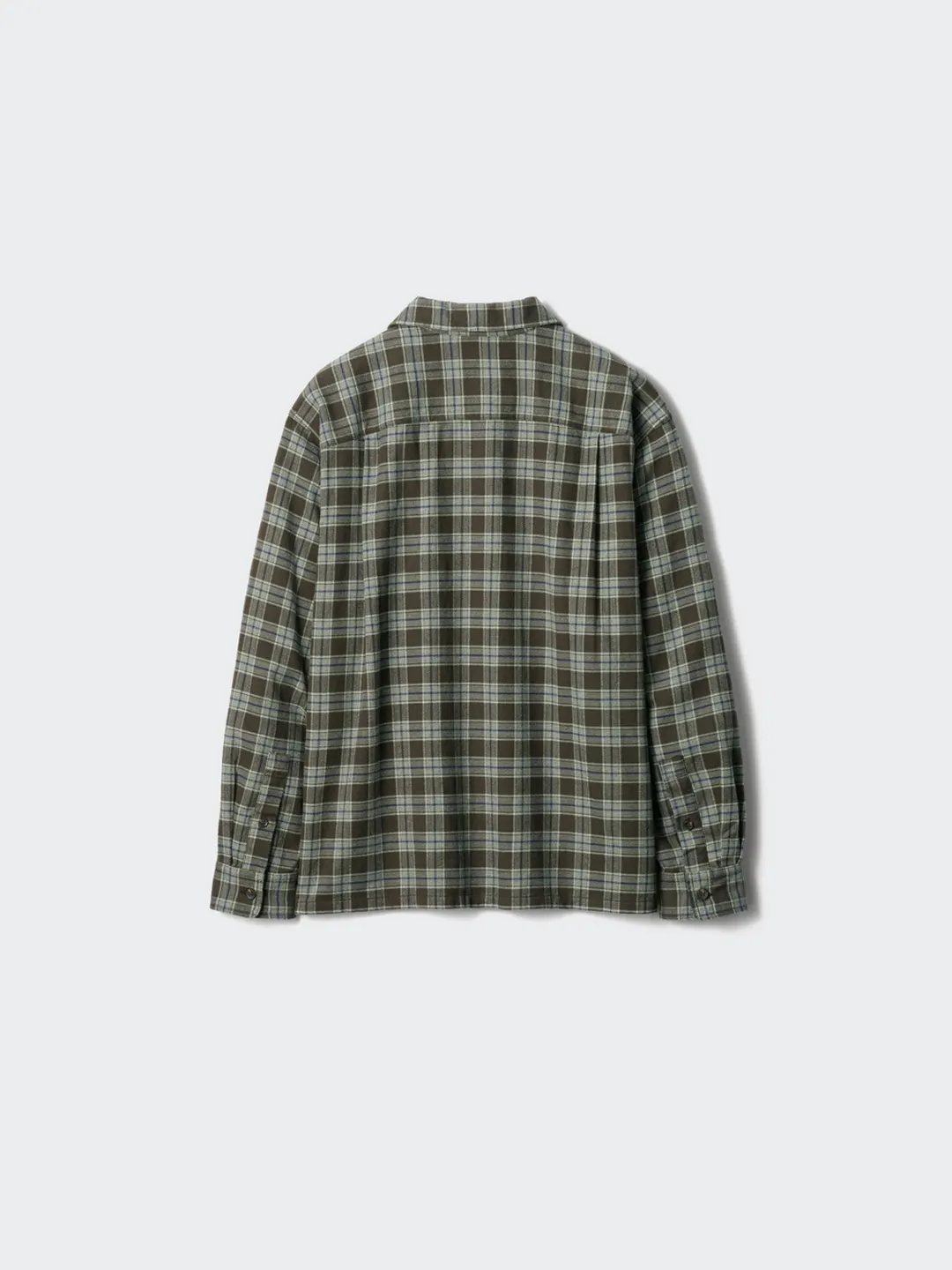 Фланелевая рубашка в клетку с двумя карманами, Uniqlo