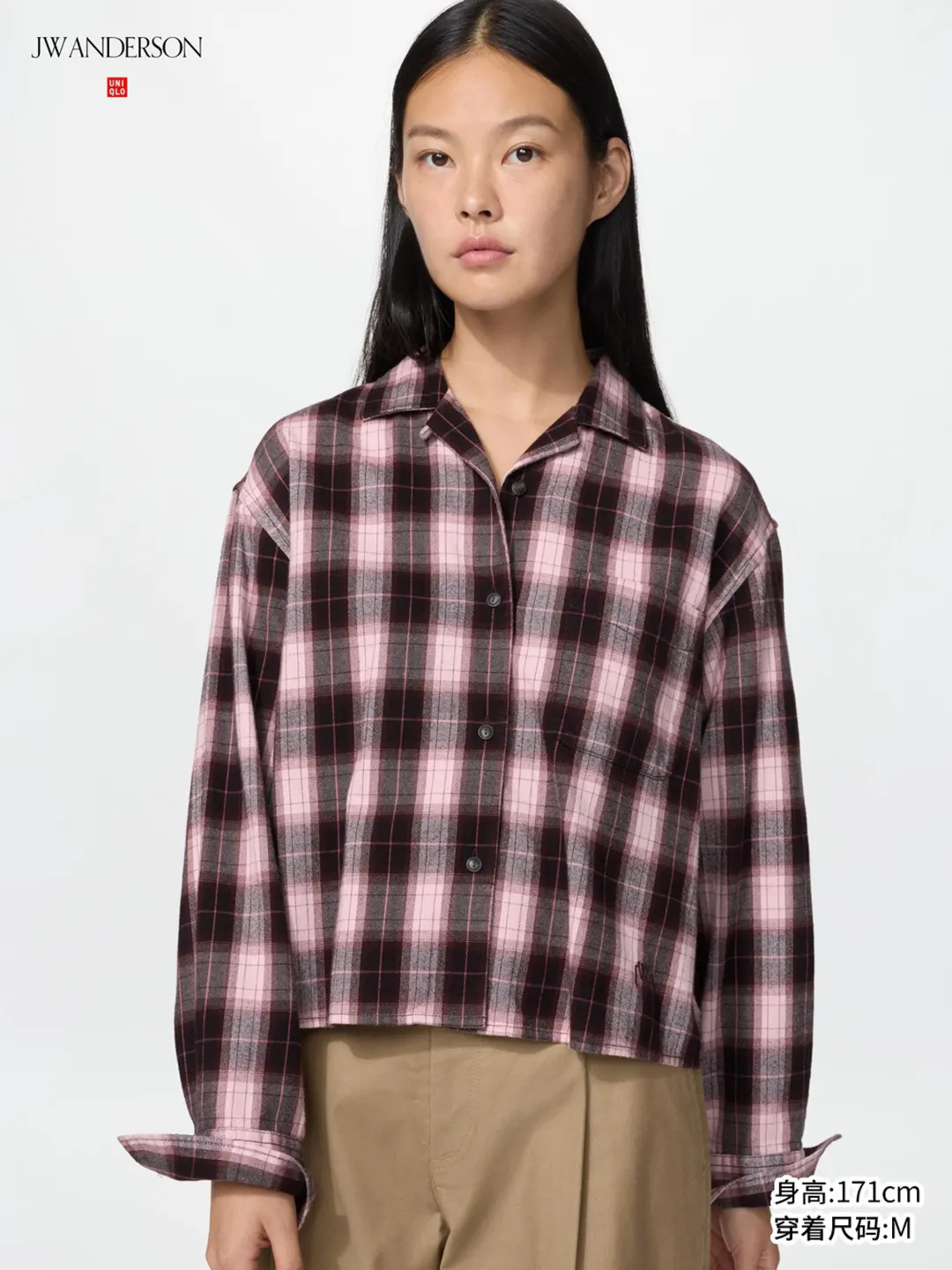 Фланелевая рубашка прямого кроя в клетку, Uniqlo