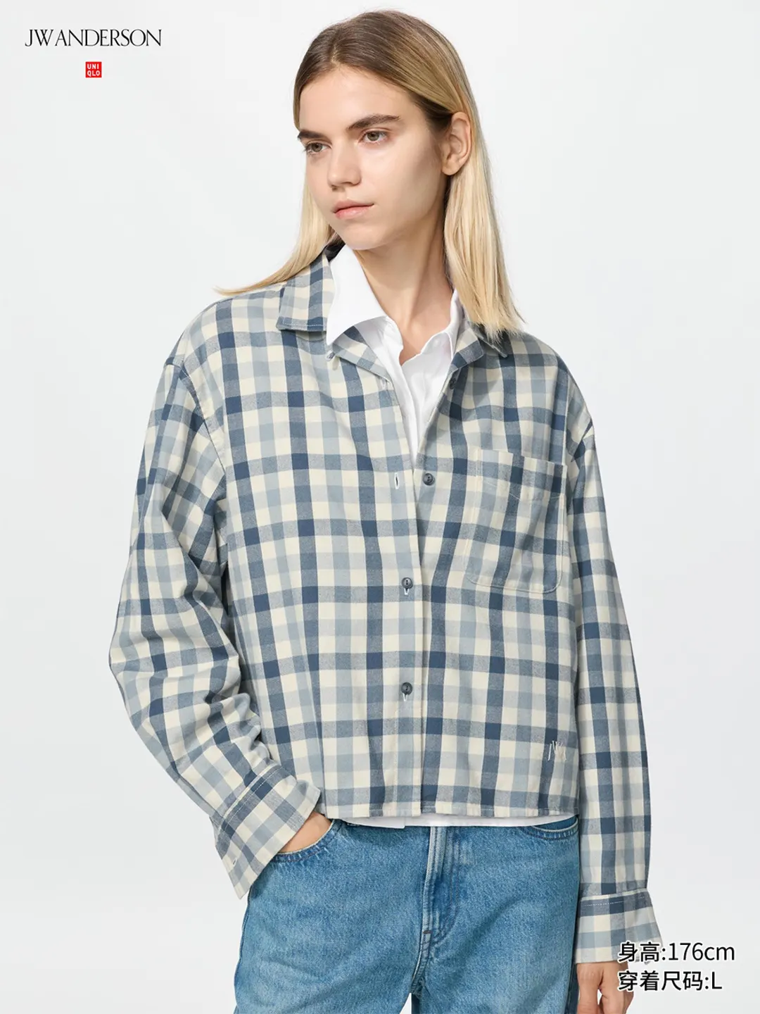Фланелевая рубашка прямого кроя в клетку, Uniqlo
