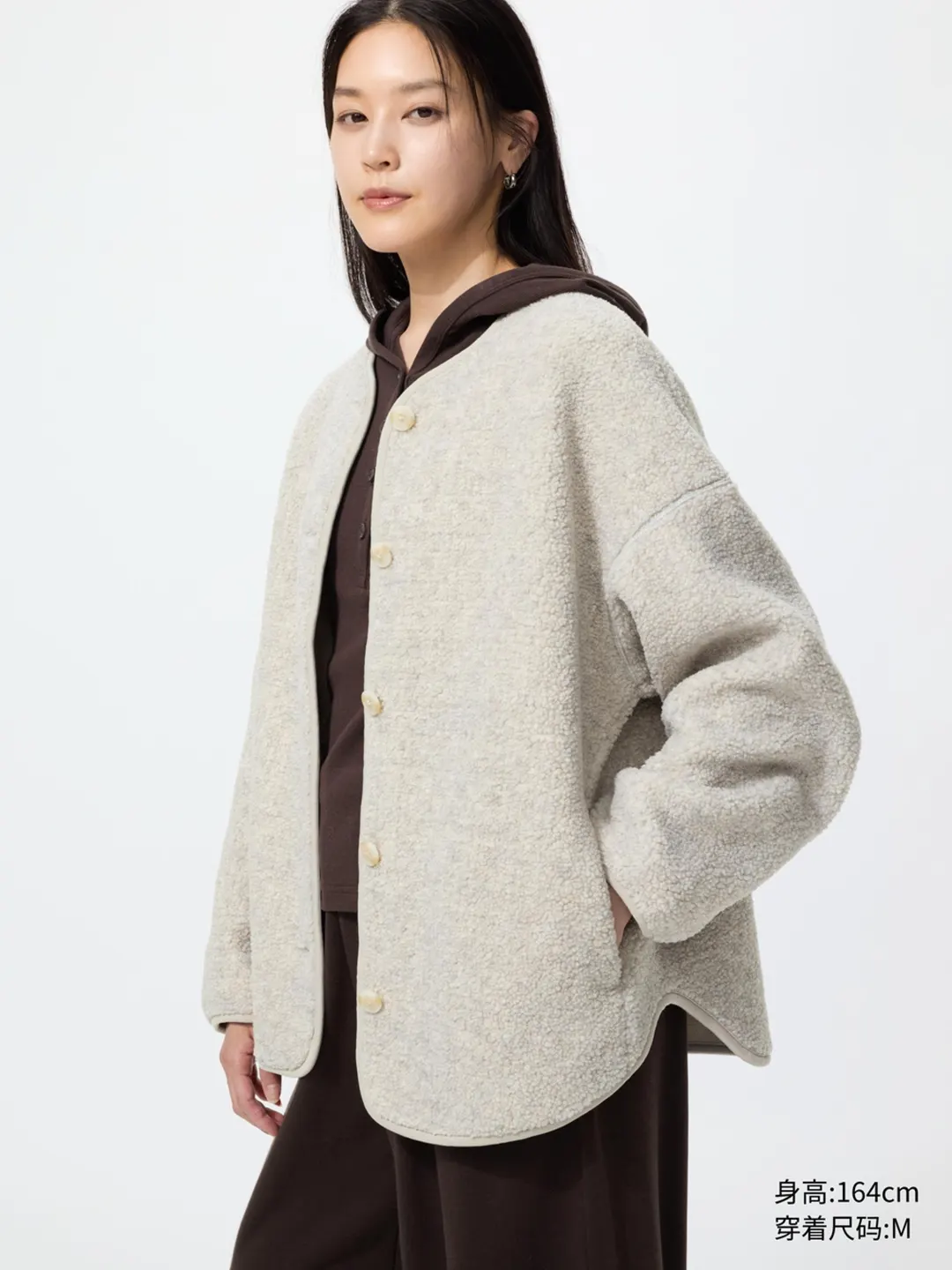 Кардиган из флиса под овчину, Uniqlo