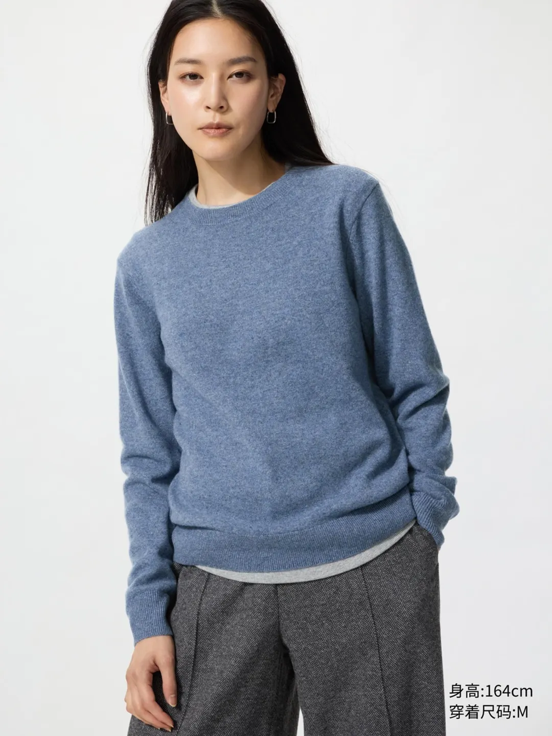 Джемпер из кашемира с круглым вырезом, Uniqlo