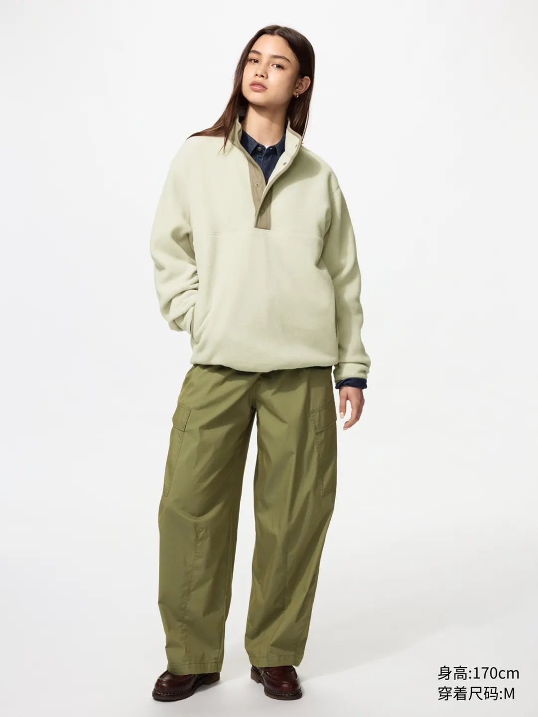 Флисовый пуловер с воротником на пуговицах, Uniqlo