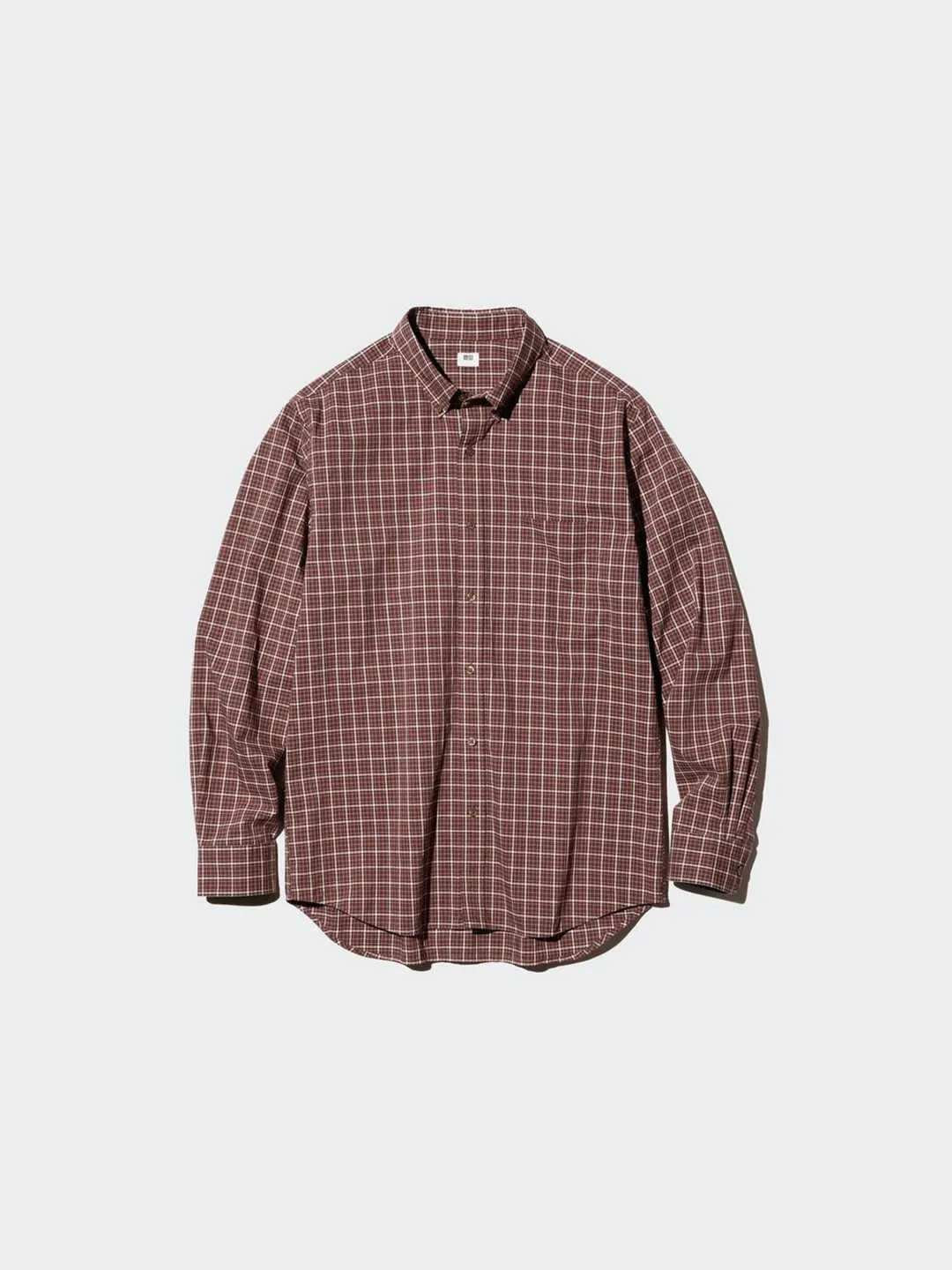 Рубашка в клетку из высококачественного длинноволокнистого хлопка, Uniqlo