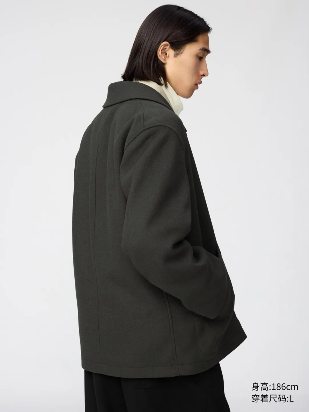 Полупальто из смесовой шерсти, Uniqlo