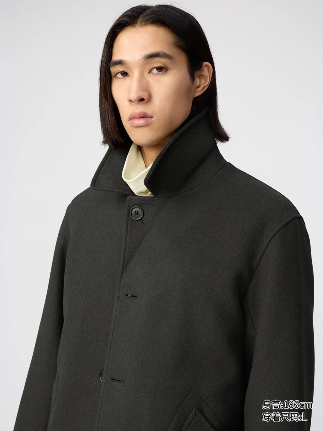 Полупальто из смесовой шерсти, Uniqlo