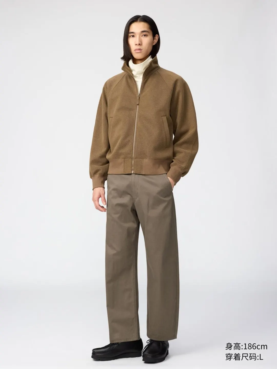 Куртка из материала под замшу на молнии, Uniqlo