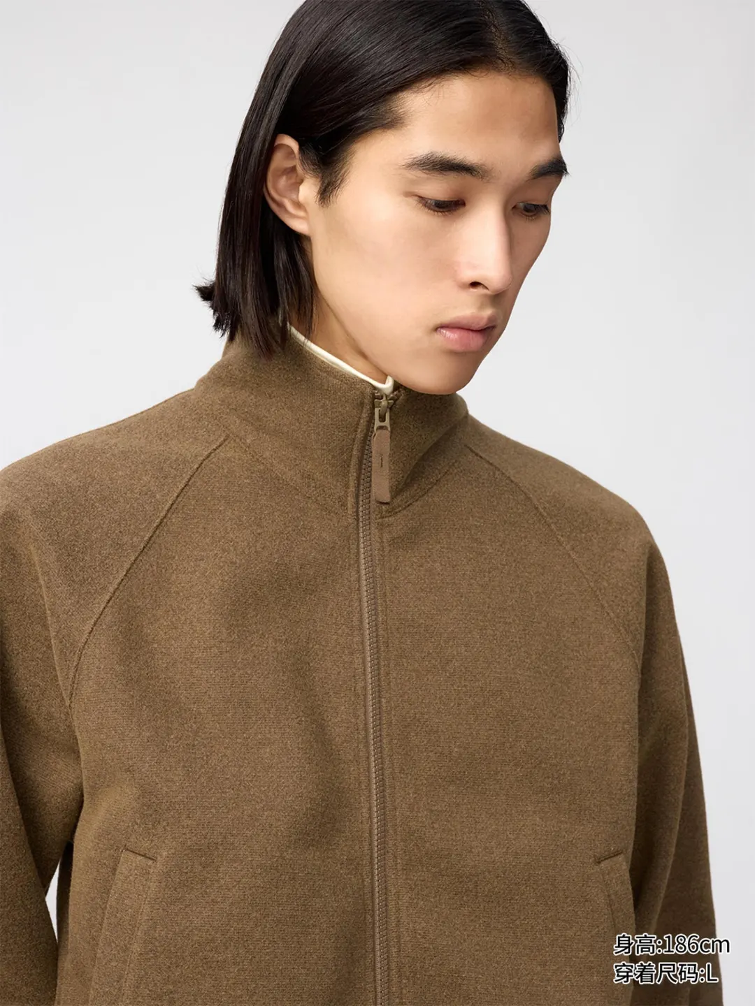Куртка из материала под замшу на молнии, Uniqlo