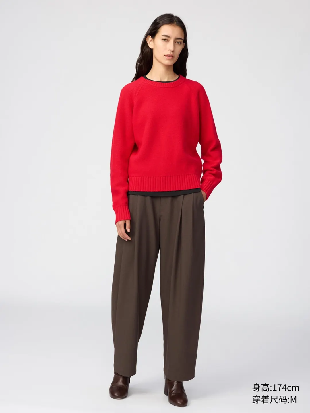 Джемпер из мягкой овечьей шерсти с круглым вырезом, Uniqlo