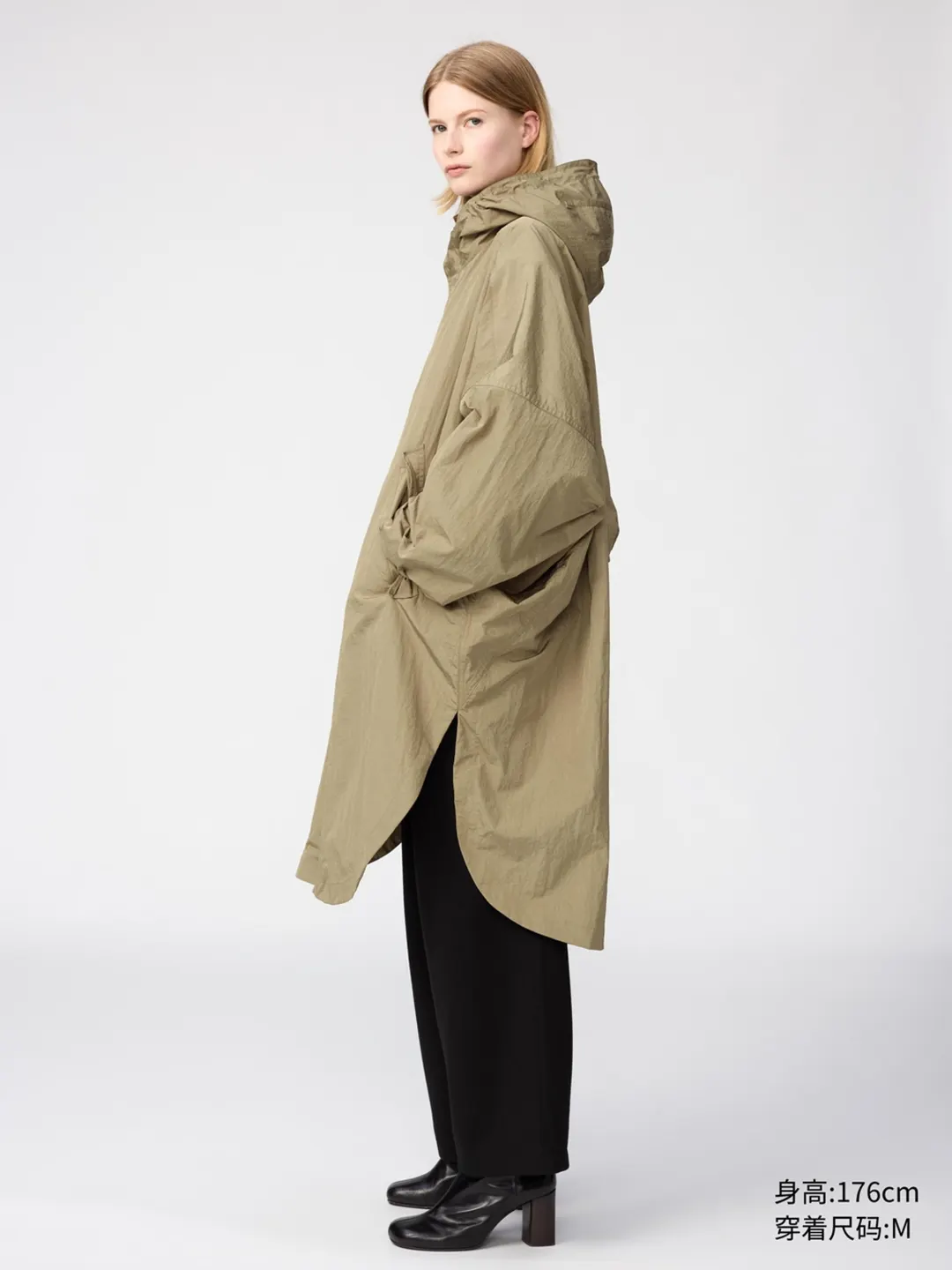 Длинное пальто с капюшоном, Uniqlo