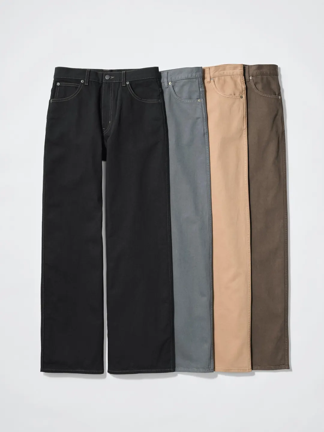 Широкие прямые джинсы с эффектом стирки, Uniqlo