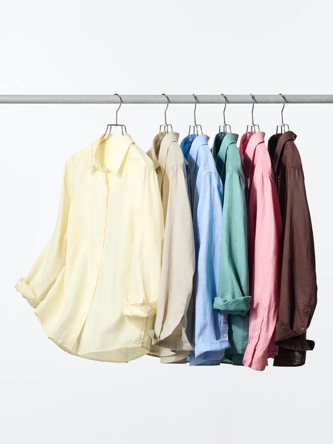 Рубашка из французского льна с длинными рукавами, Uniqlo