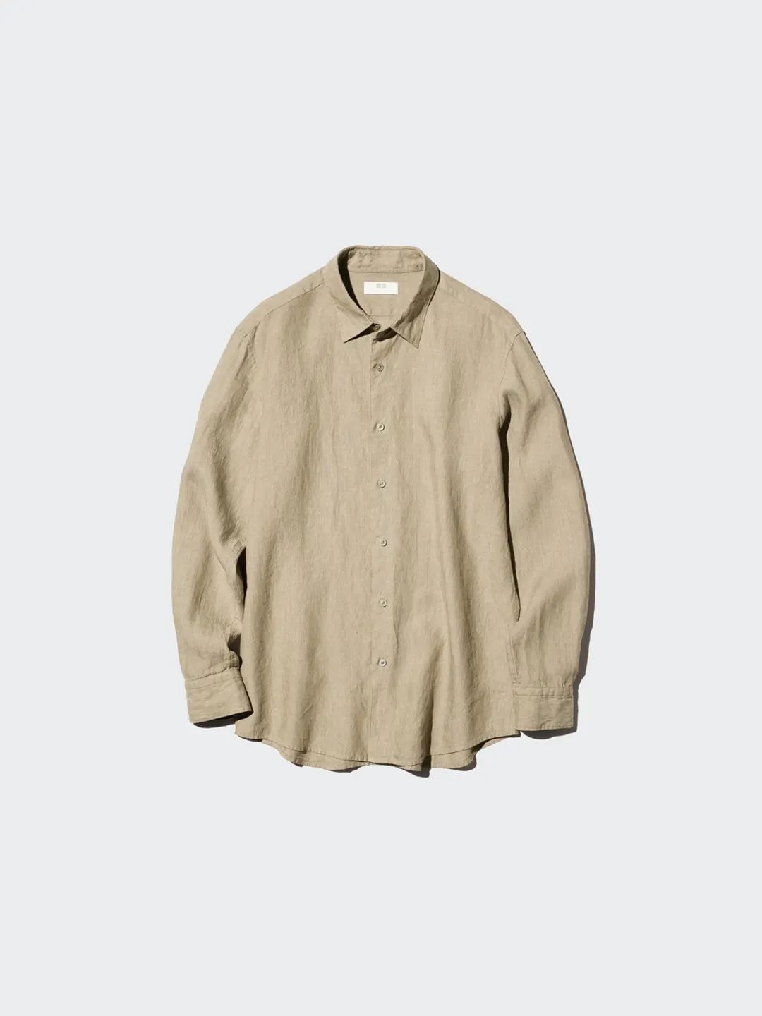 Рубашка из французского льна с длинными рукавами, Uniqlo