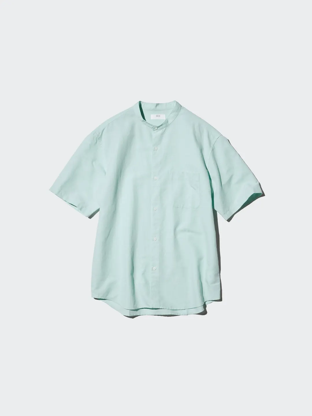 Рубашка из смеси хлопка и льна с воротником-стойкой, Uniqlo