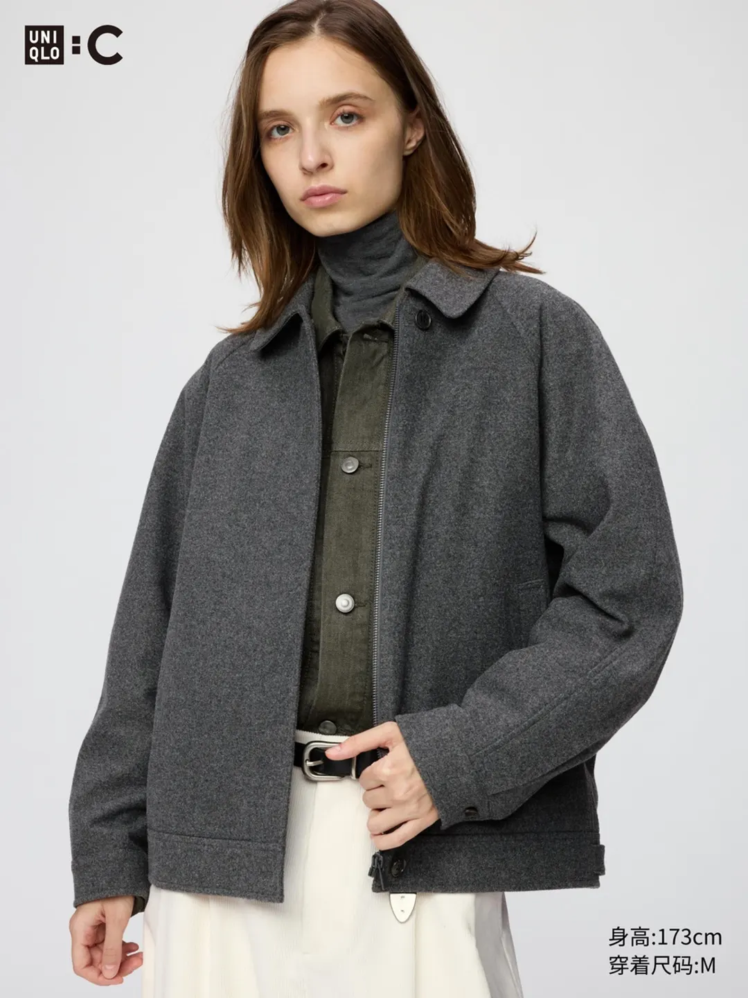 Куртка харрингтон из смесовой шерсти, Uniqlo