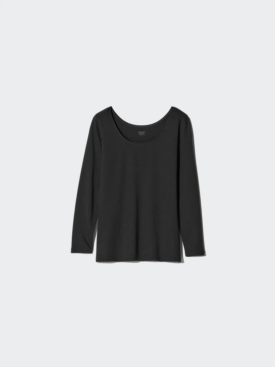Футболка из смесового хлопка HEATTECH с U-образным вырезом и рукавами 7/8, Uniqlo