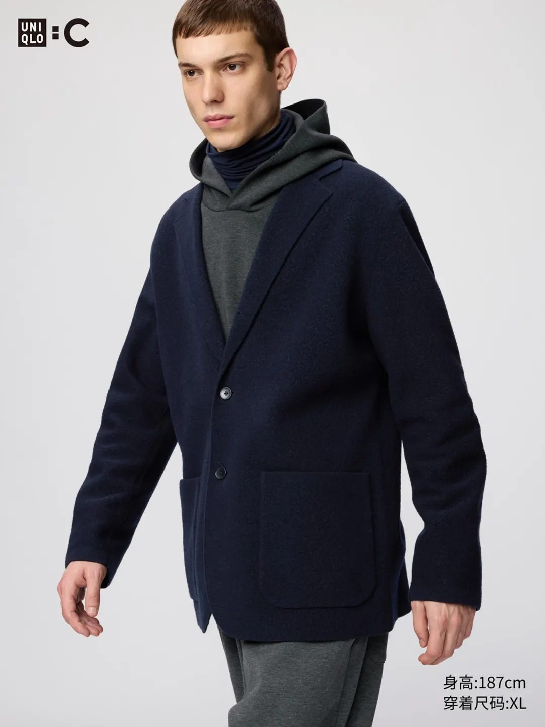 Куртка из смесовой шерсти, Uniqlo