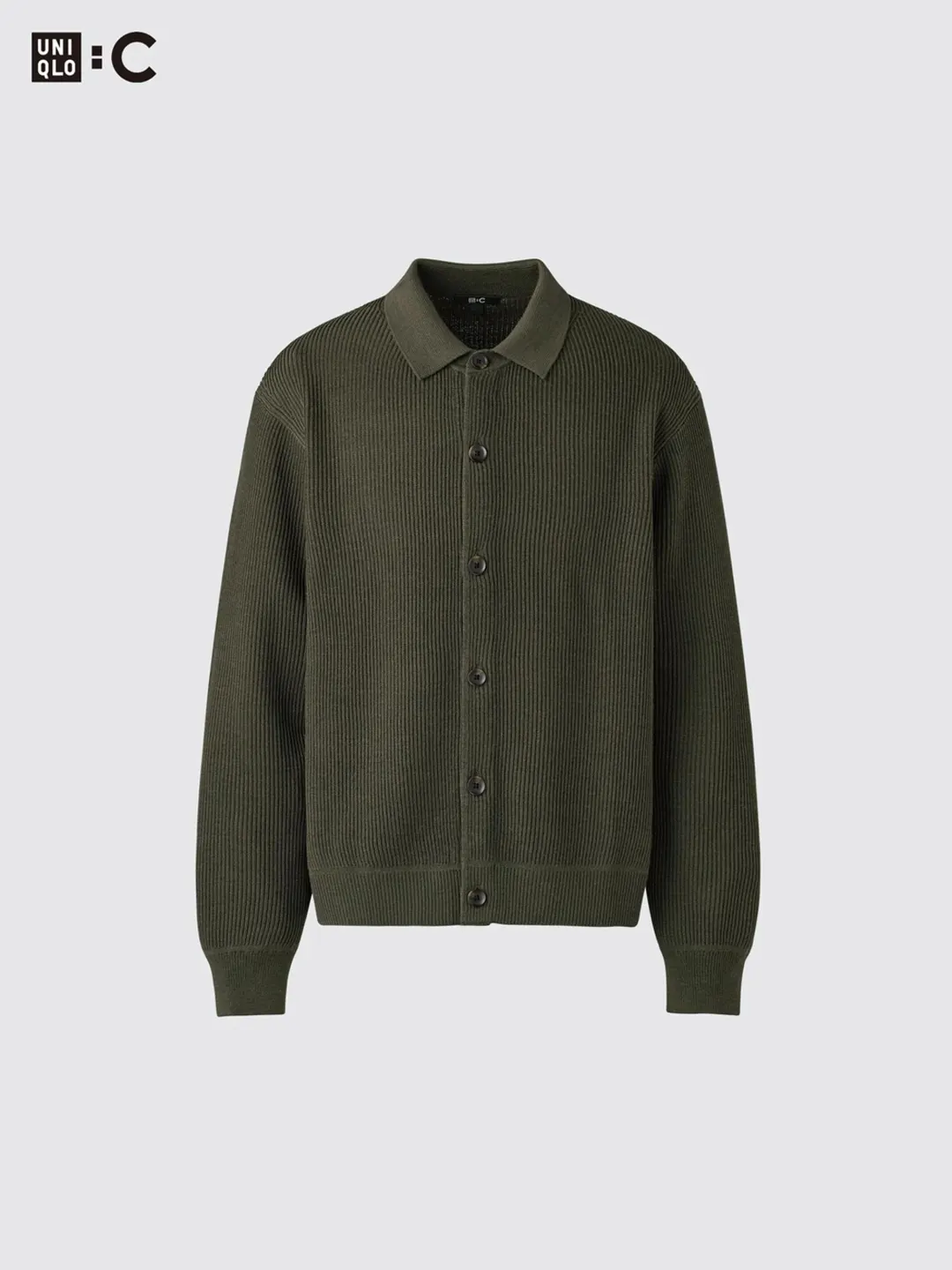 Кардиган-рубашка из смесовой шерсти, Uniqlo