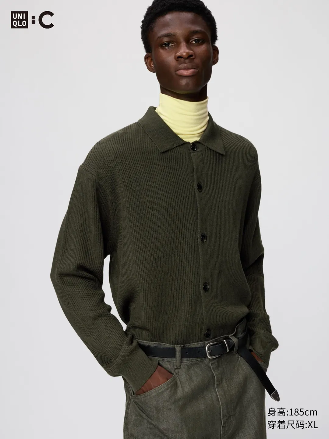 Кардиган-рубашка из смесовой шерсти, Uniqlo