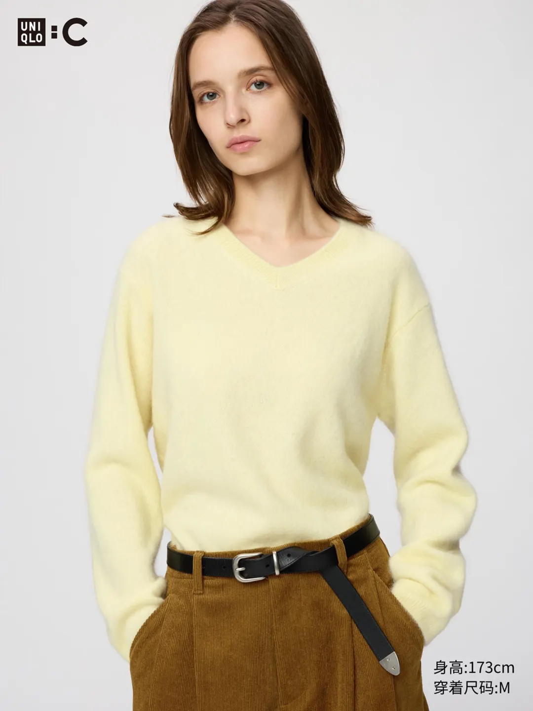 Свитер свободного кроя из кашемира с V-образным вырезом, Uniqlo