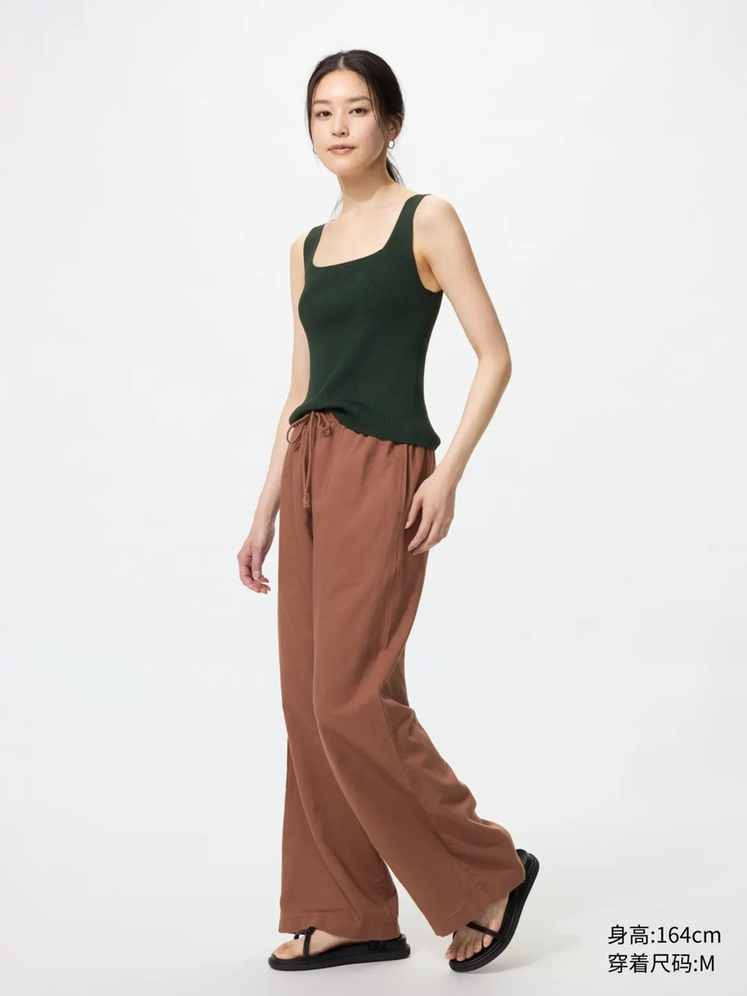 Брюки из комфортного смесового льна, Uniqlo