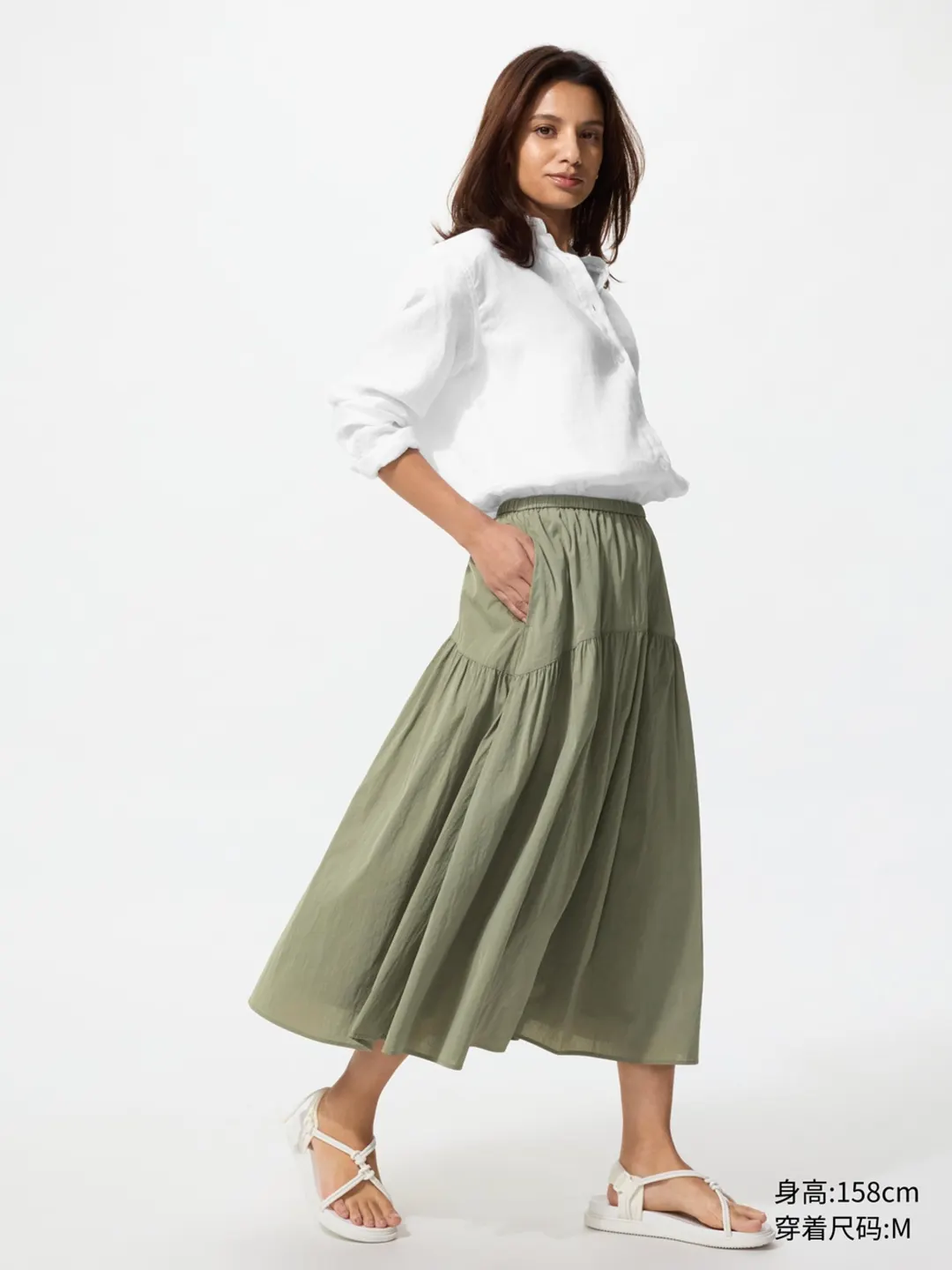 Юбка повседневная со сборками, Uniqlo