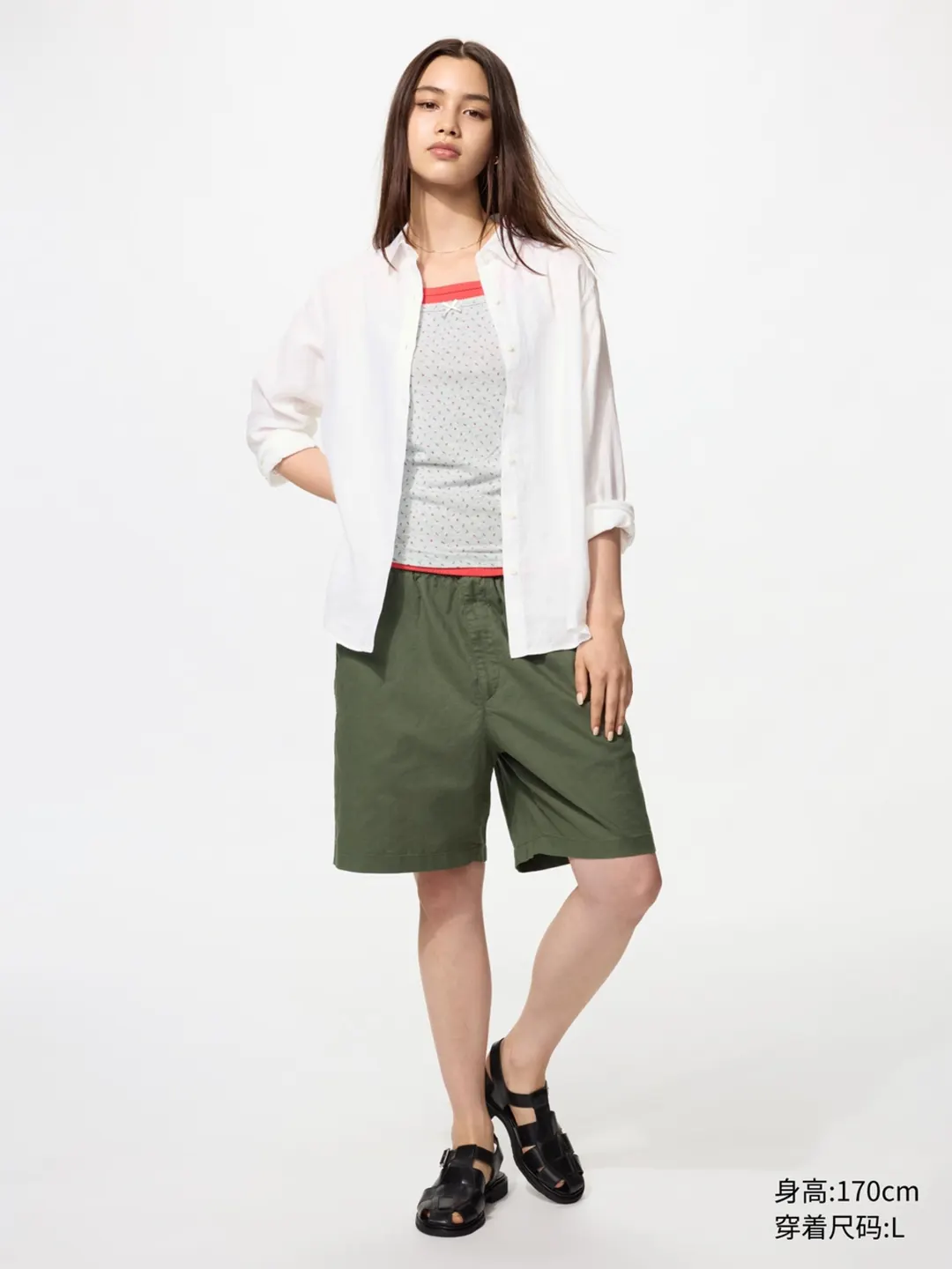 Шорты комфортного кроя из смесового льна, Uniqlo