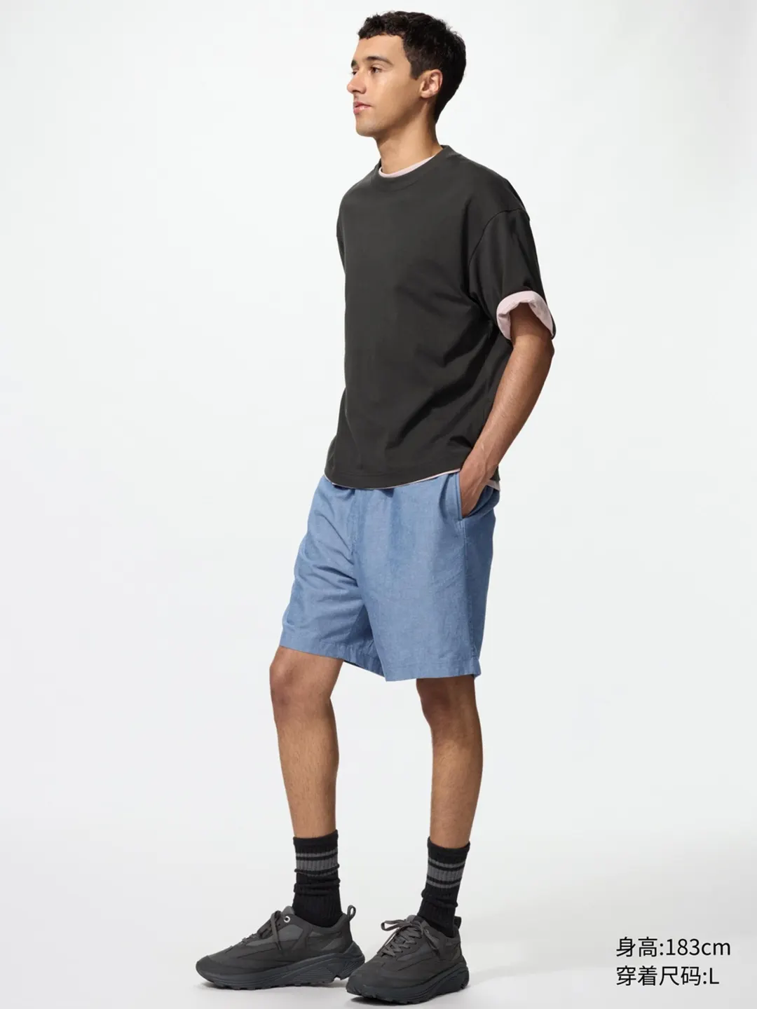 Шорты комфортного кроя из смесового льна, Uniqlo