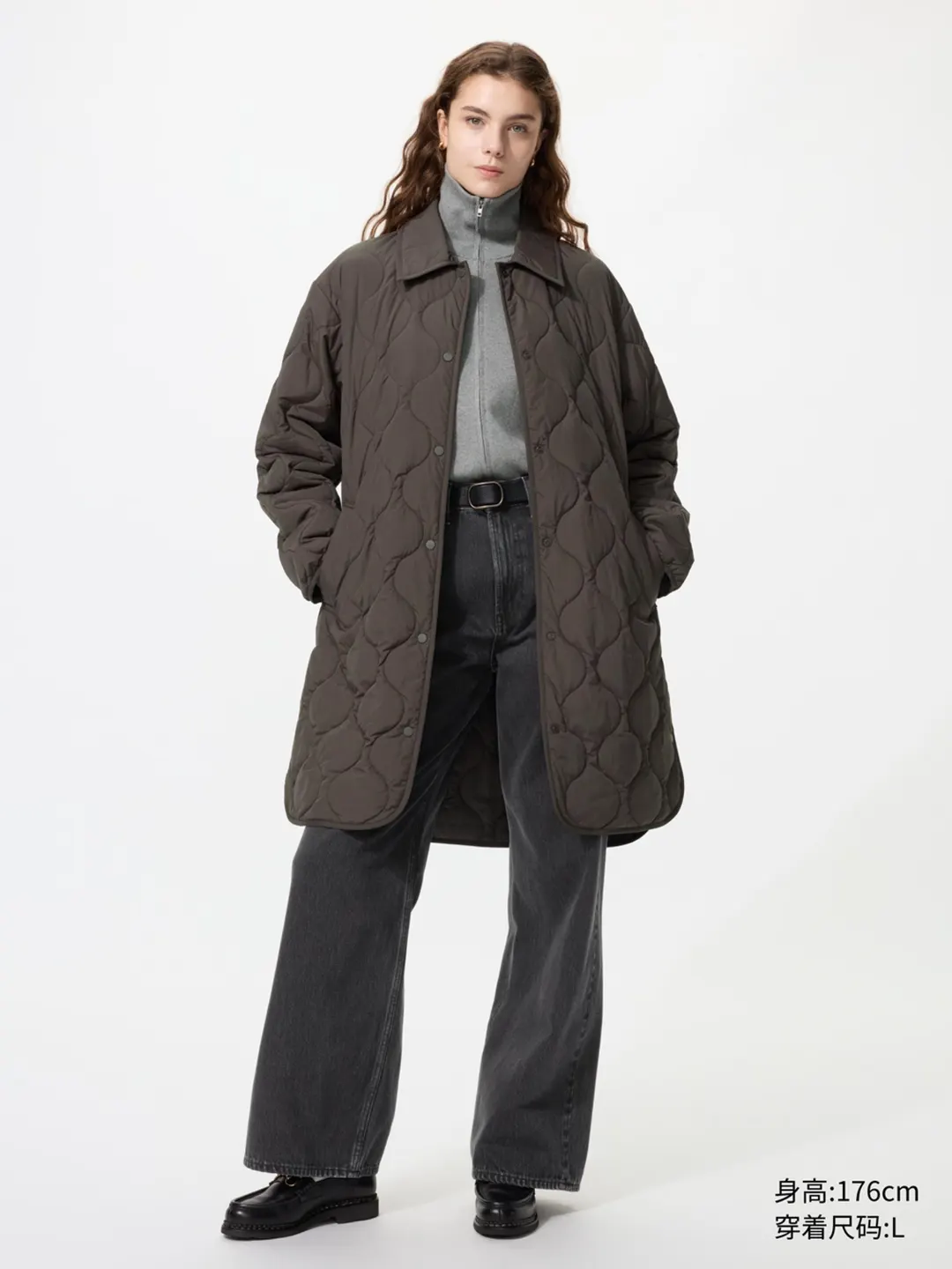 Стёганое пальто рубашечного кроя, Uniqlo