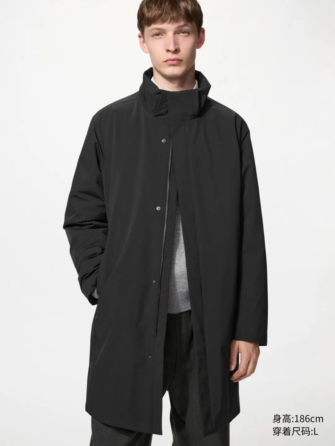 Пальто из технологичного многослойного материала с капюшоном, Uniqlo