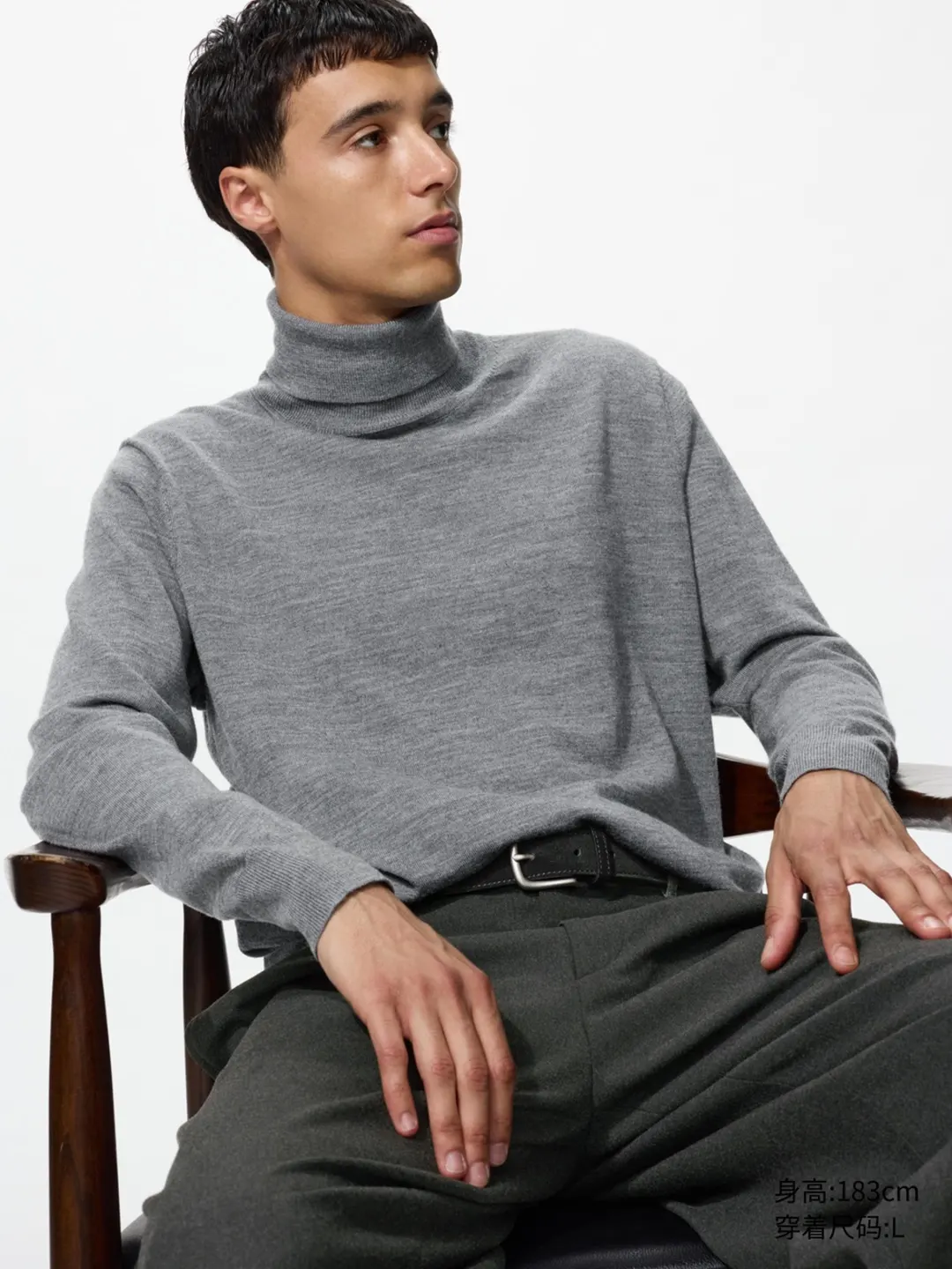 Водолазка из тонкой мериносовой шерсти, Uniqlo