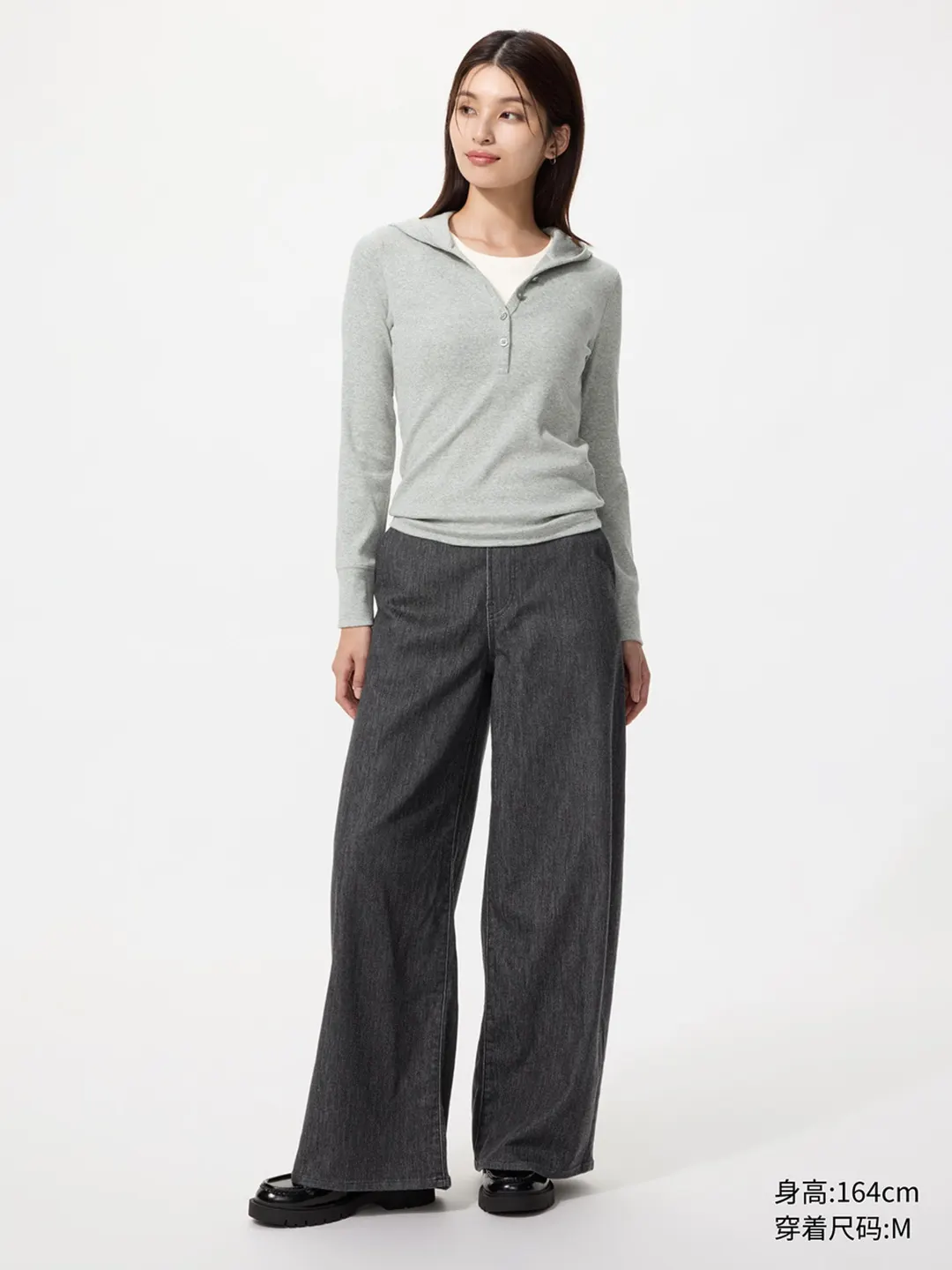 Джинсовые брюки EZY с эффектом стирки, Uniqlo