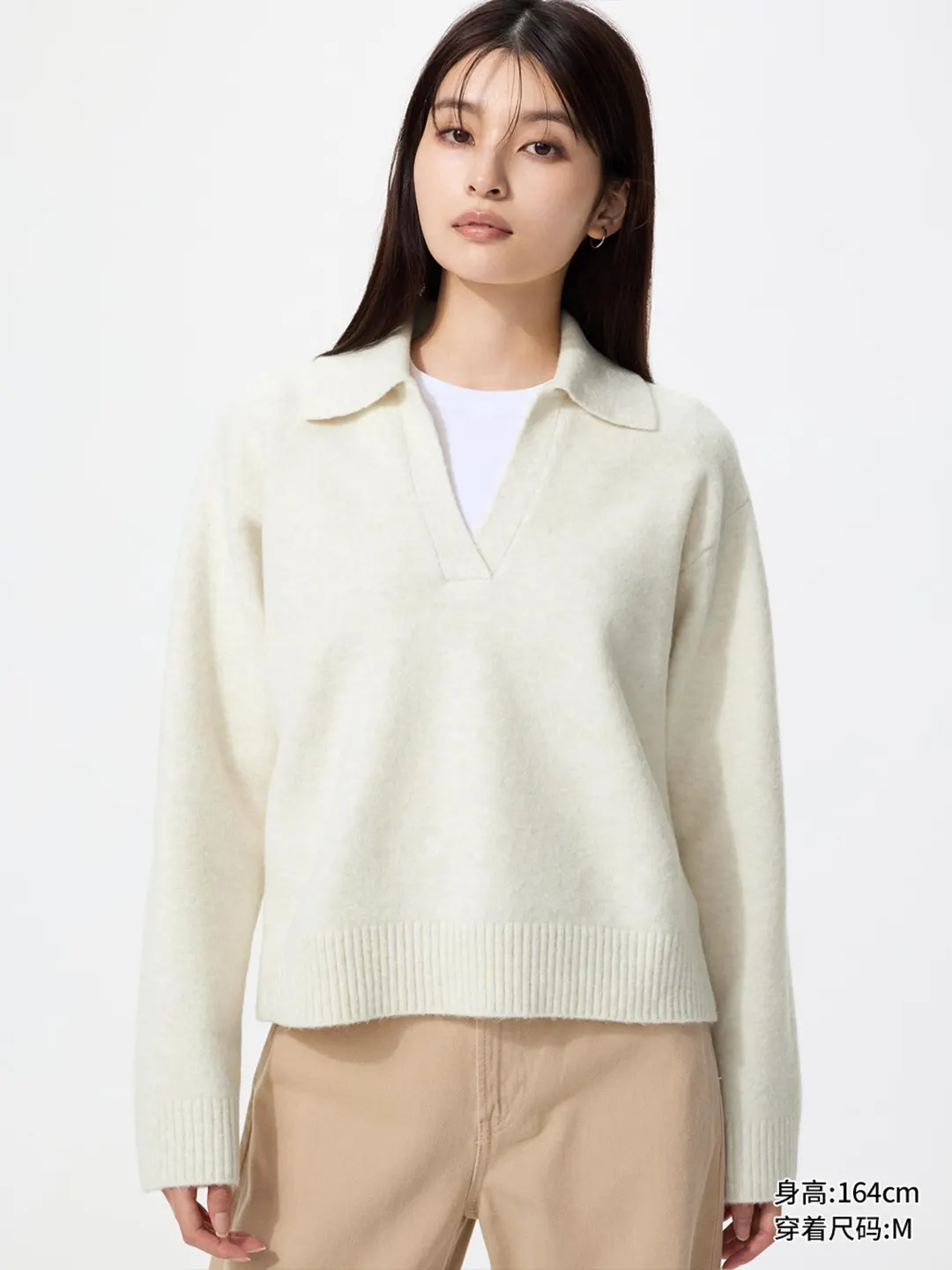 Джемпер поло из пряжи Souffle Yarn, Uniqlo