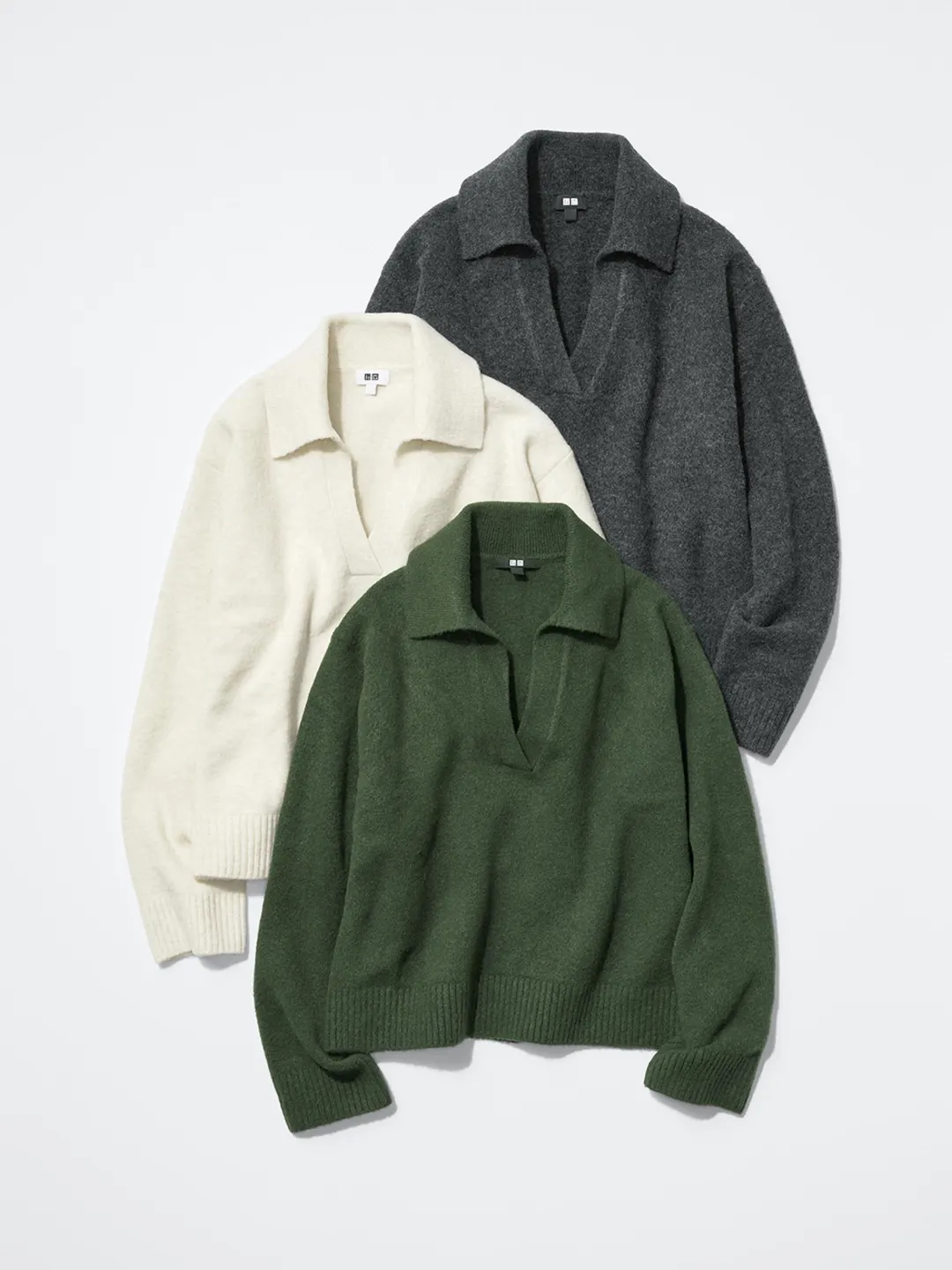 Джемпер поло из пряжи Souffle Yarn, Uniqlo