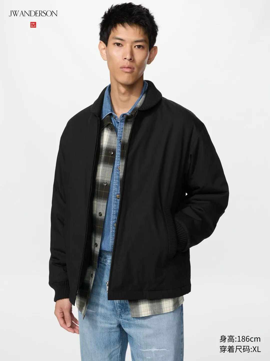 Утепленная куртка с воротником в рубчик, Uniqlo