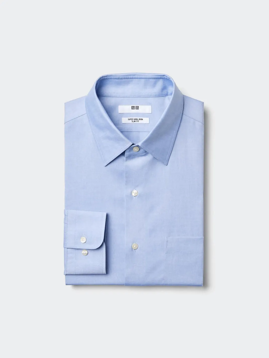 Приталенная немнущаяся рубашка с классическим воротником, Uniqlo