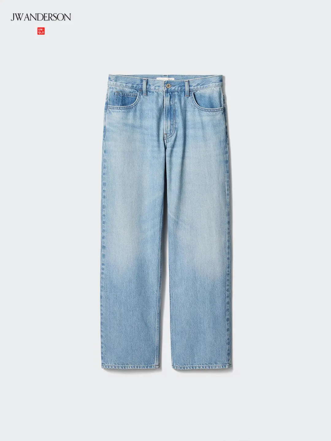 Джинсы прямого кроя с эффектом стирки, Uniqlo