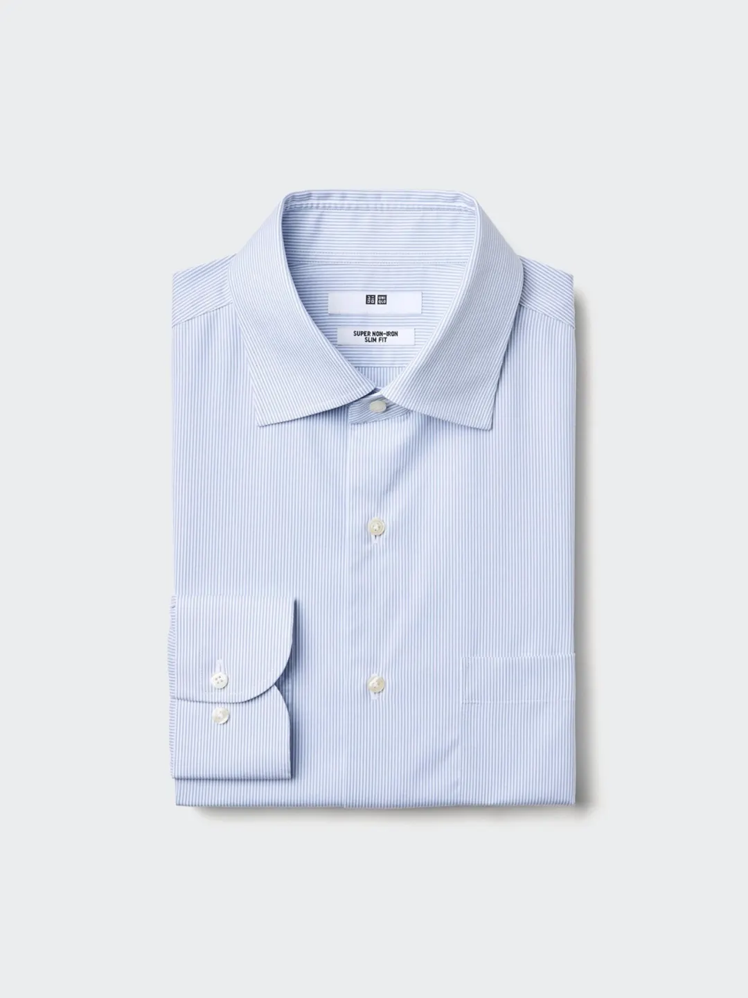 Приталенная немнущаяся рубашка для офиса, Uniqlo