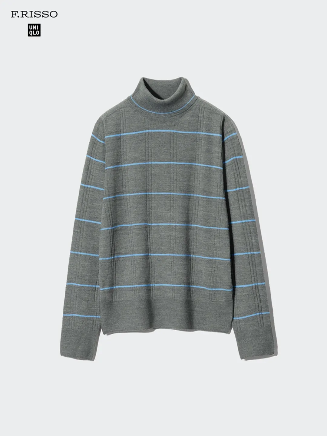 Свитер 3D из смесовой шерсти с воротником-гольф, Uniqlo