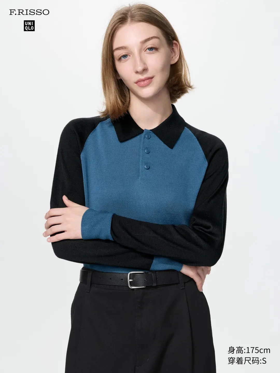 Вязаное поло 3D из смесовой шерсти, Uniqlo