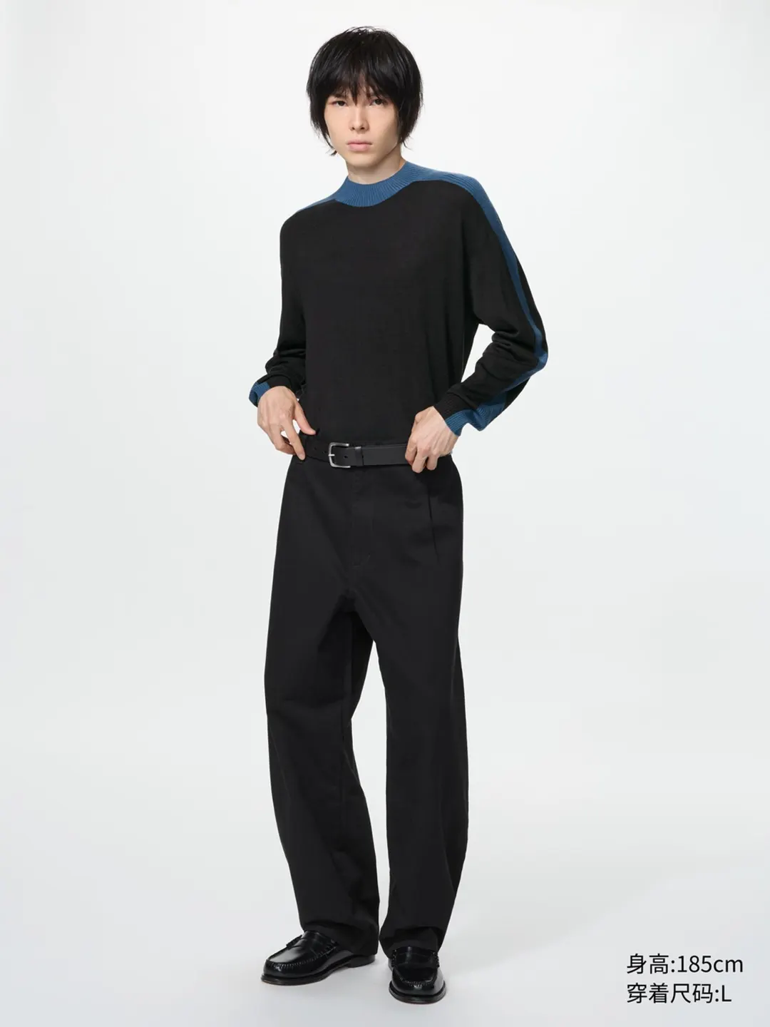 Свитер 3D из смесовой шерсти с воротником-стойкой, Uniqlo