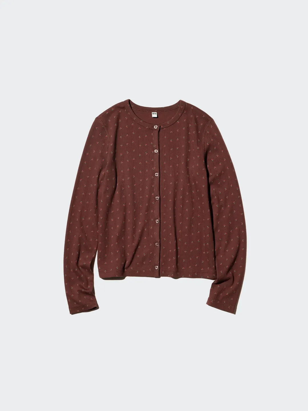 Кардиган в рубчик с жаккардовым принтом, Uniqlo