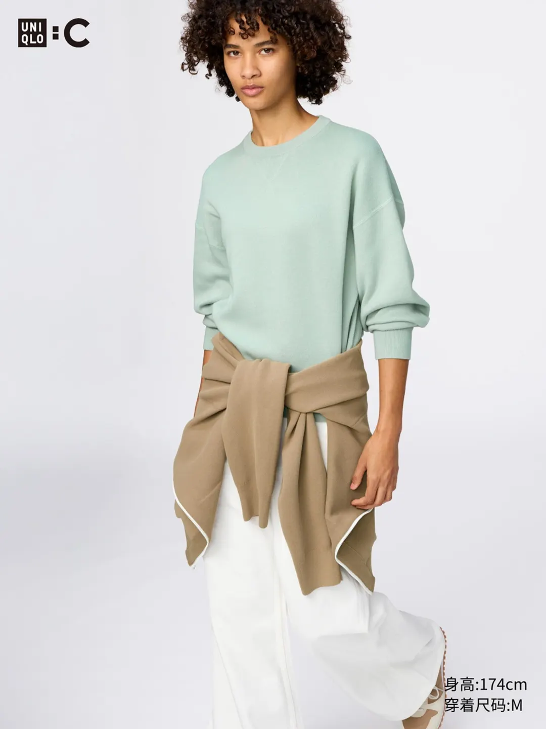 Джемпер из гладкого хлопка с круглым вырезом, Uniqlo